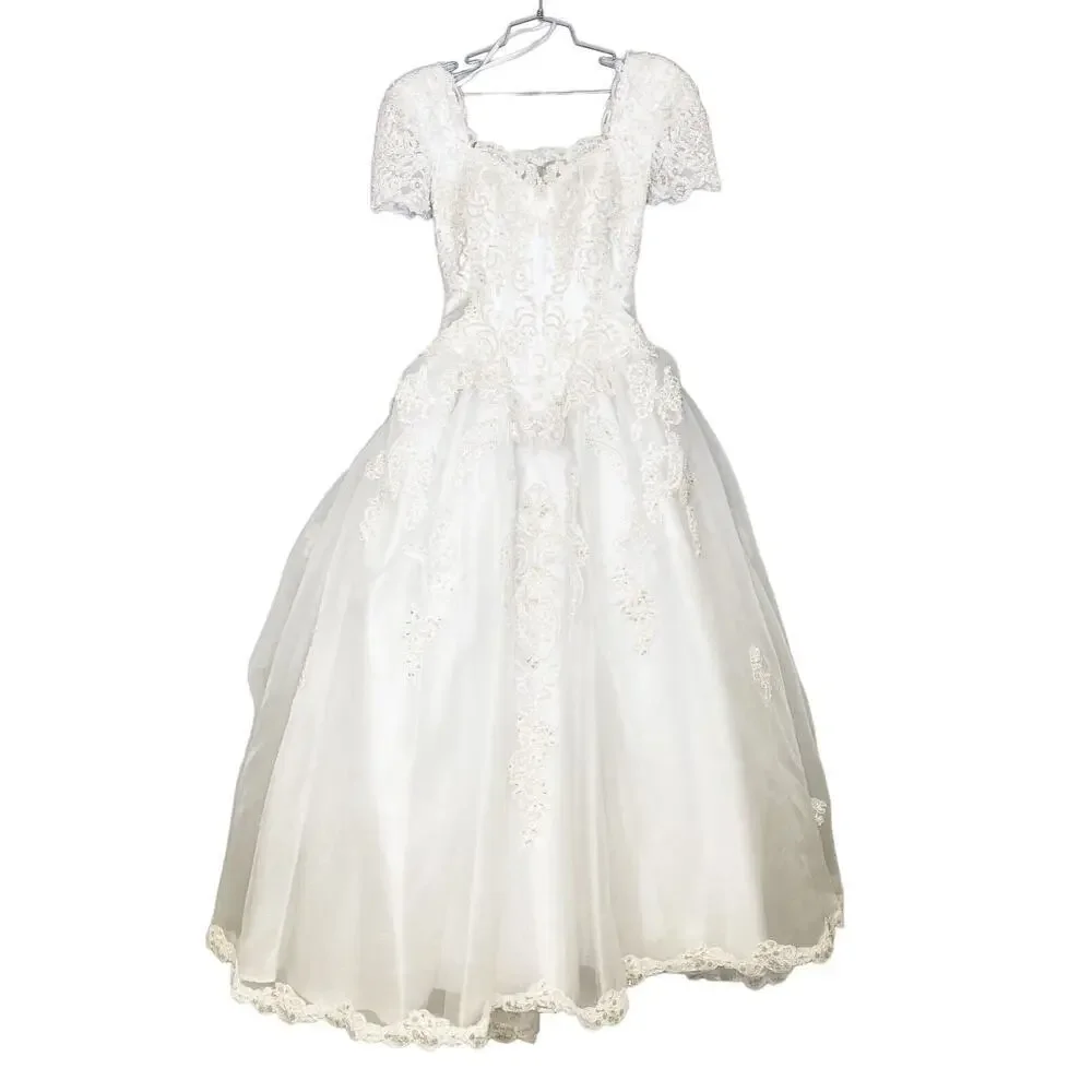 oleg cassini beaded lace wedding dress Oleg Cassini CWG878